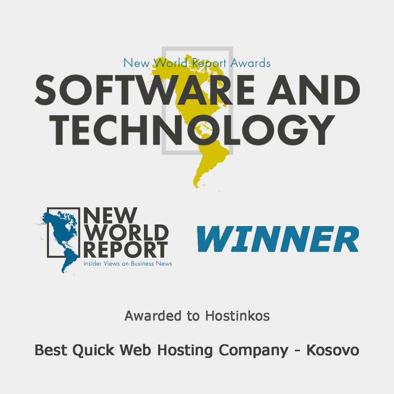 Hostinkos u shpall fitues në 2022 Software & Technology Awards, të organizuar nga New World Report